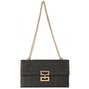 Summer Straw Clutch Purses Boho Woven Beach Bag Envelope Wallet ;)